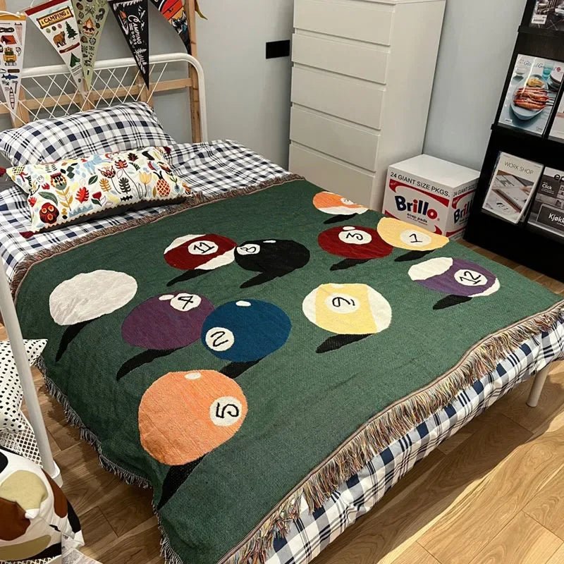 Pool Game Inspired Throw Blanket