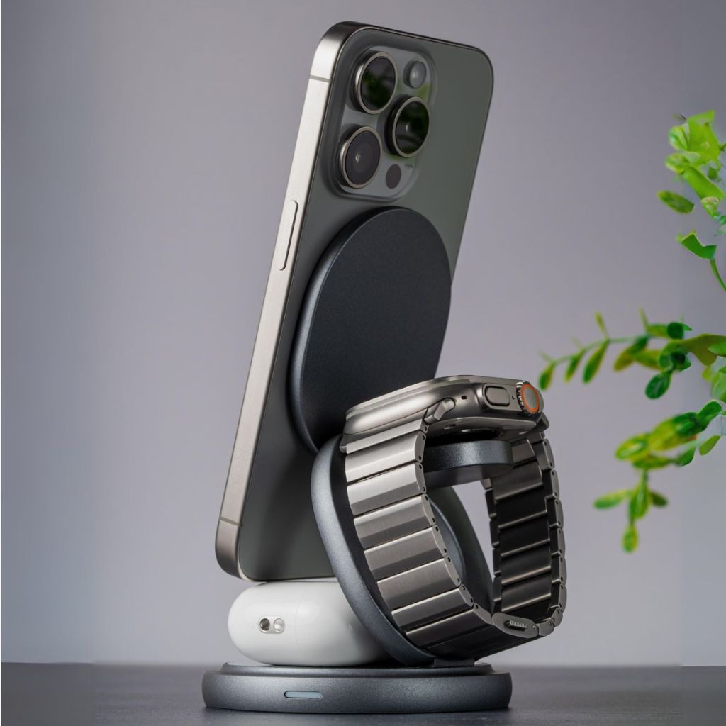 Trådlös laddningsstation med vikbar stativ