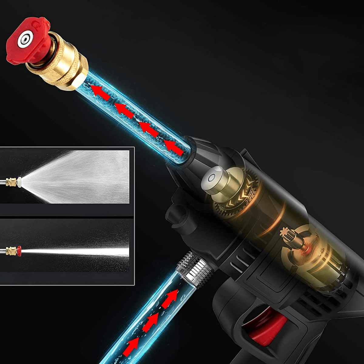 Bärbar el-högtryckstvätt - Kraftfull trådlös rengörare med lång batteritid