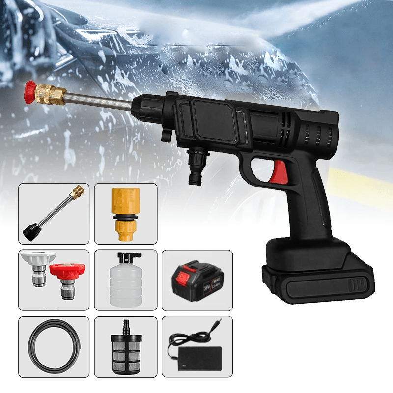Bärbar el-högtryckstvätt - Kraftfull trådlös rengörare med lång batteritid