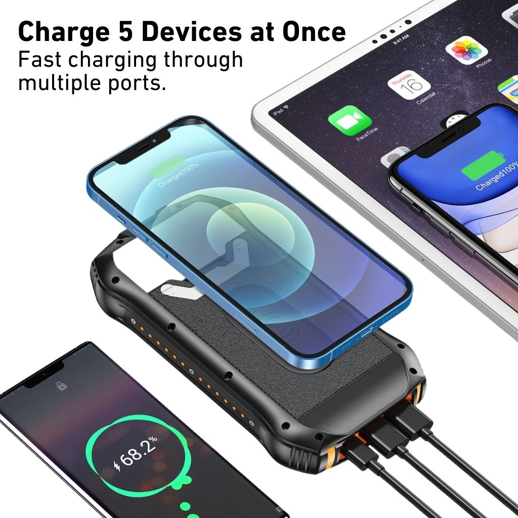 Powerbank Solar Snabbladdning Utomhus Vattentät