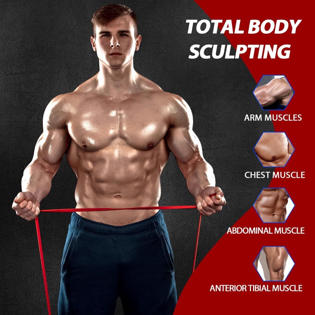 Power Band Resistance Set - Latex-träningsband för pull-ups, styrketräning, rörlighet och helkroppsträning