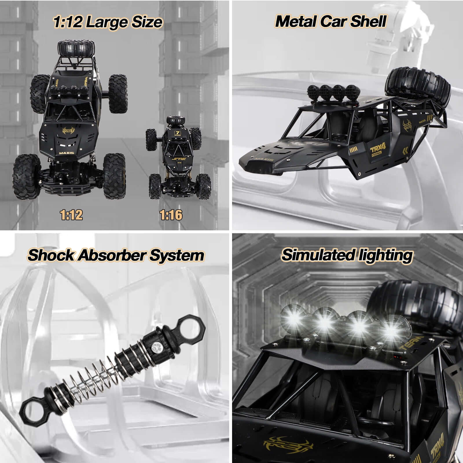Fjärrkontrollbil med terrängmonsterhjul