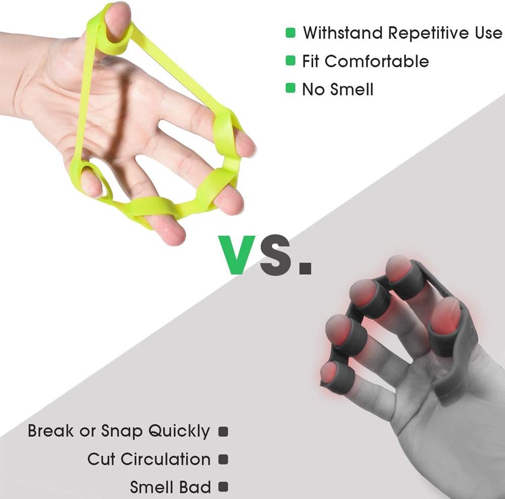 Powergrip Handförstärkarset - 6-delad greppstyrketränare - Karpaaltunnelsåtehämtning - Stärkning av fingrar, handled och underarmar