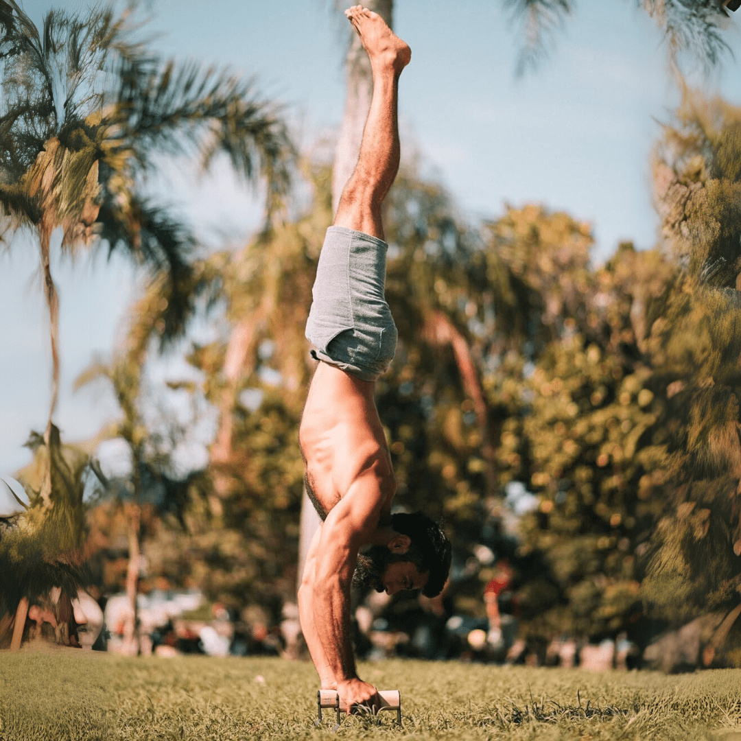 PowerGrip Push Parallettes i trä - Ergonomiska handstångar med halkfri yta för styrketräning