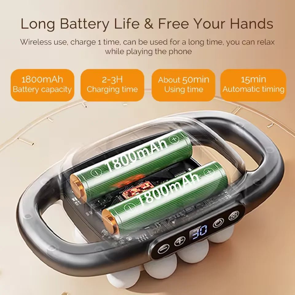 PowerRelief 8 – Fasciamassageapparat med 8 munstycken, 3 lägen & 30 intensitetsnivåer