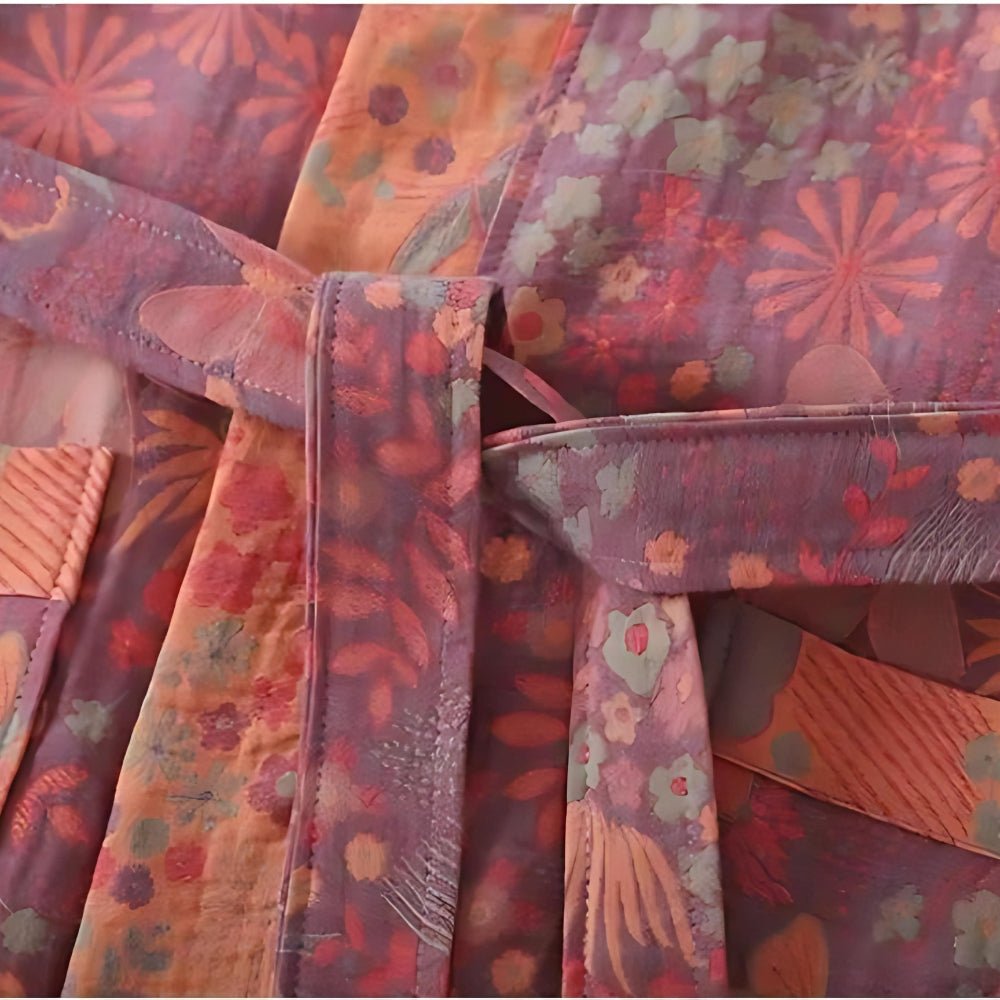 PrintLuxe Badrock – Tryckt bomullsbadrock med retro-blommönster