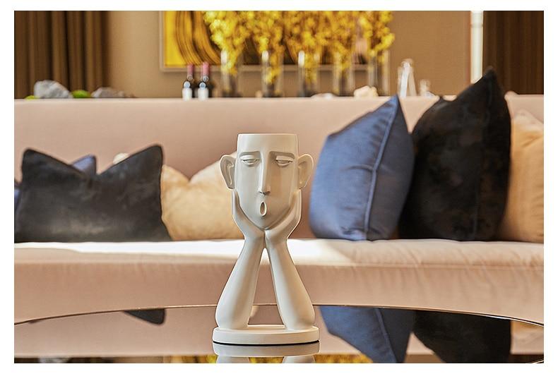 Minimalistisk keramisk abstrakt huvudvas för unik heminredning