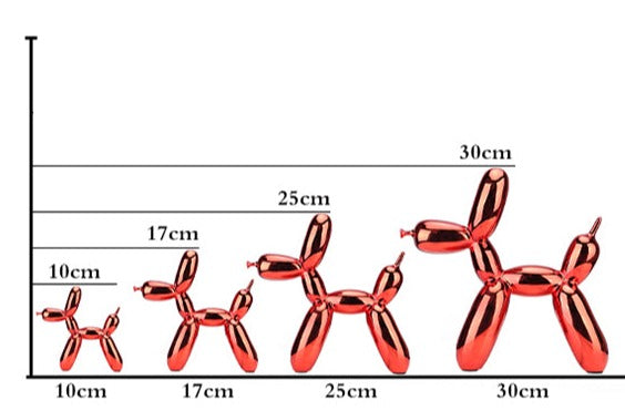 Carvallo – Modern Ballonghund Skulptur med Metallisk Yta