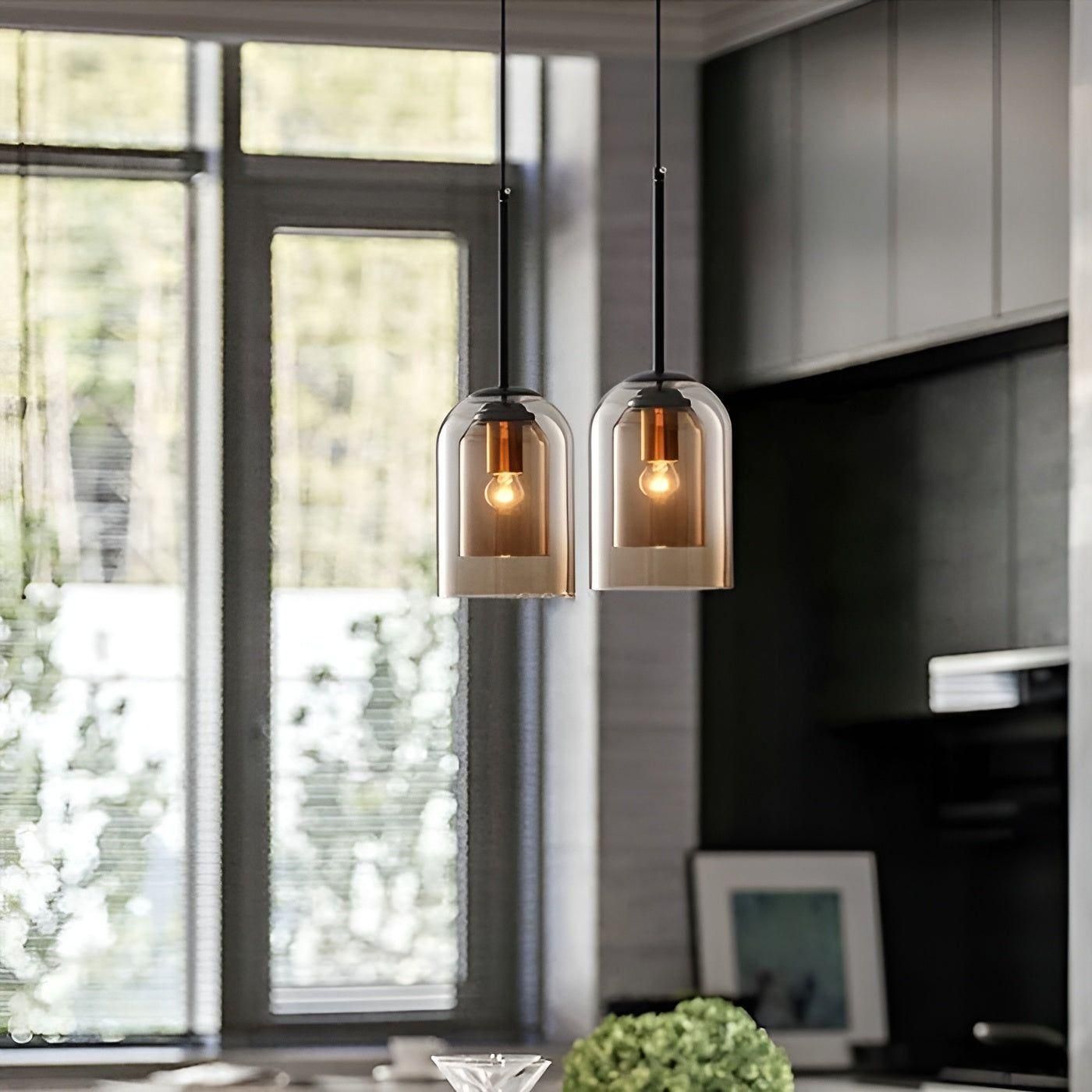 ScandiLume Light - Nordisk Postmodern Pendellampa med Dubbel Glas