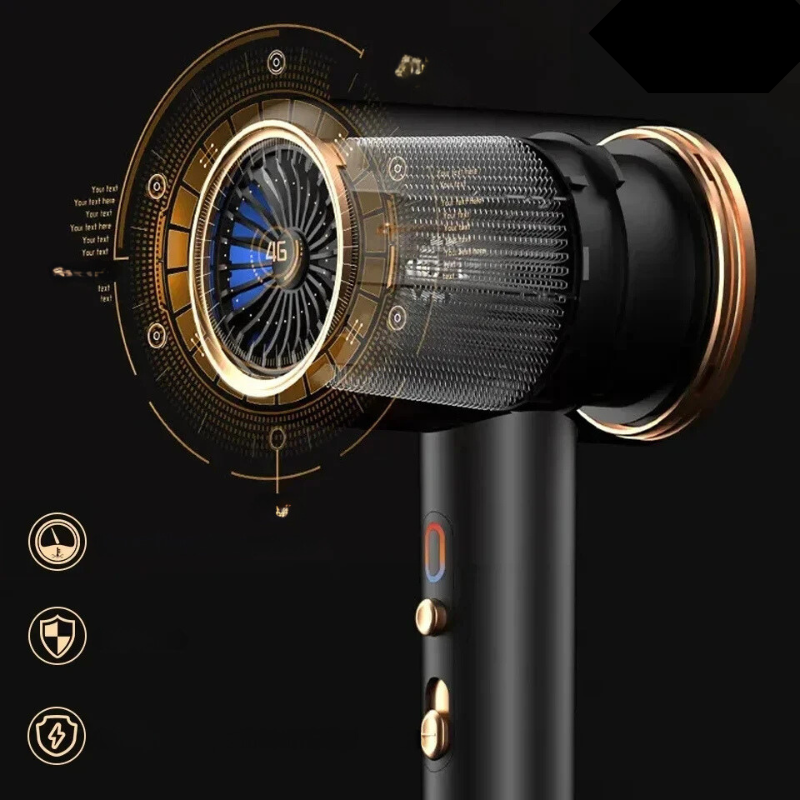 Hårtork med ionisk teknik och stylingverktyg