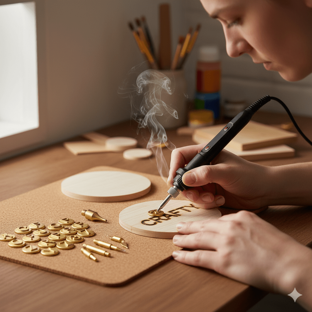 PYROCRAFT – DIY träbränningsset med 26 bokstavsgravyrmunstycken