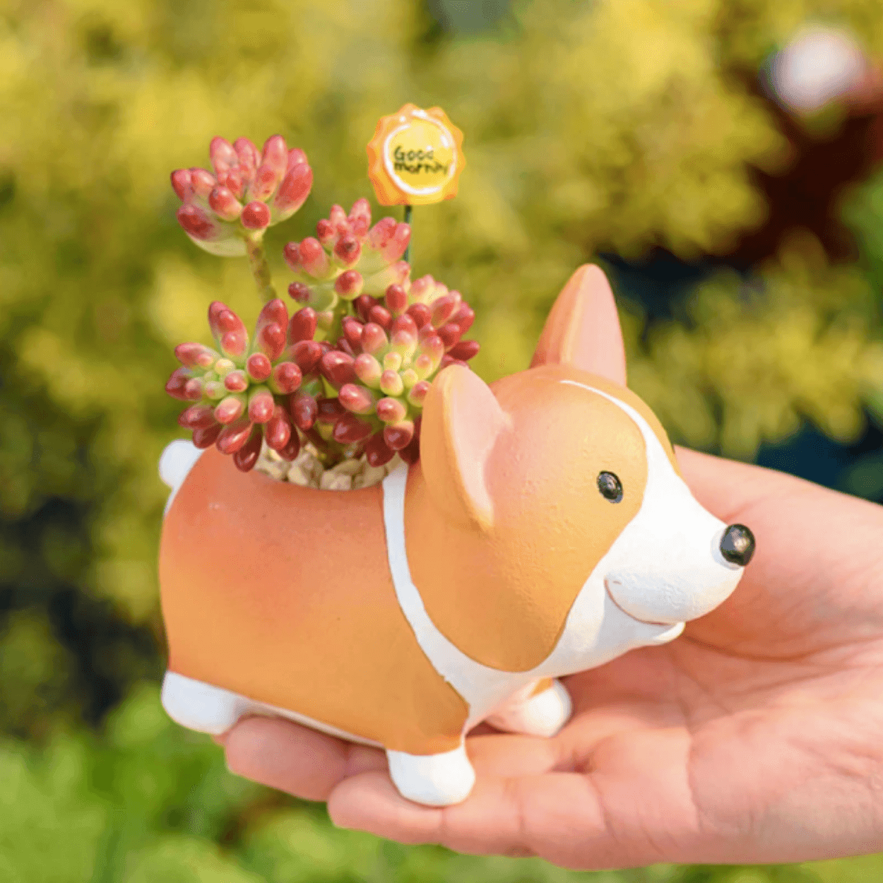 PlantCharm – Harpiks Corgi Mini-blomkruka för hundar till finurliga växtutställningar
