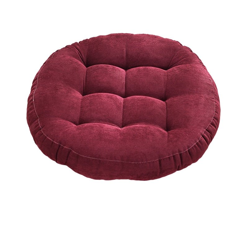 Rund Corduroy Solid Tufted Tjock Kudde för Komfort