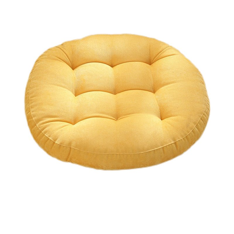 Rund Corduroy Solid Tufted Tjock Kudde för Komfort