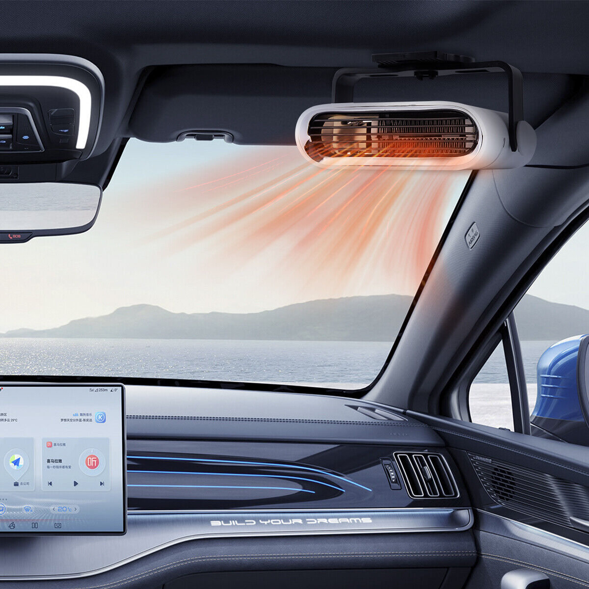 Carvallo - 12 V Bärbar Bilvärmare/Fönsteravfrosterare