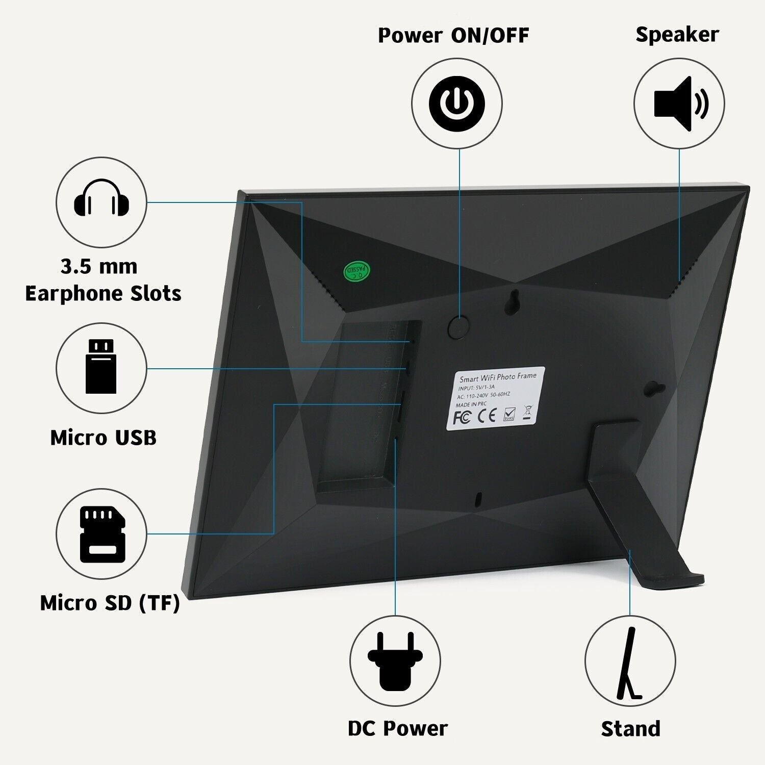 10,1 tum WiFi Digital Fotoram med 1080P HD Pekskärm