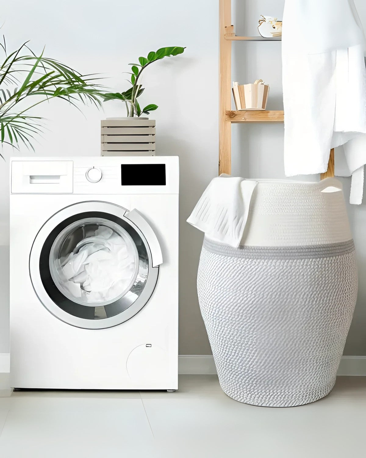 Carvallo - Elegant tvåfärgad tvättkorg för stiligt och praktiskt förvaring