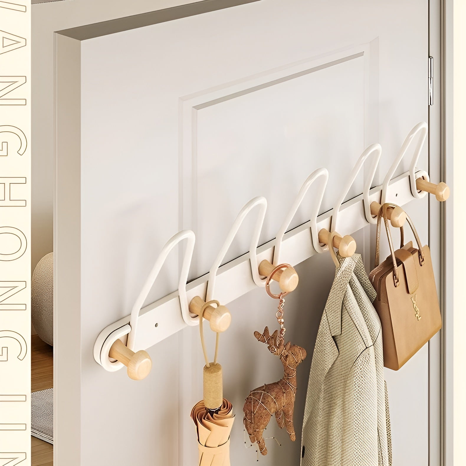 Hängande väggkrokar med dubbla rader - praktisk hängande förvaring för dörrar eller väggar