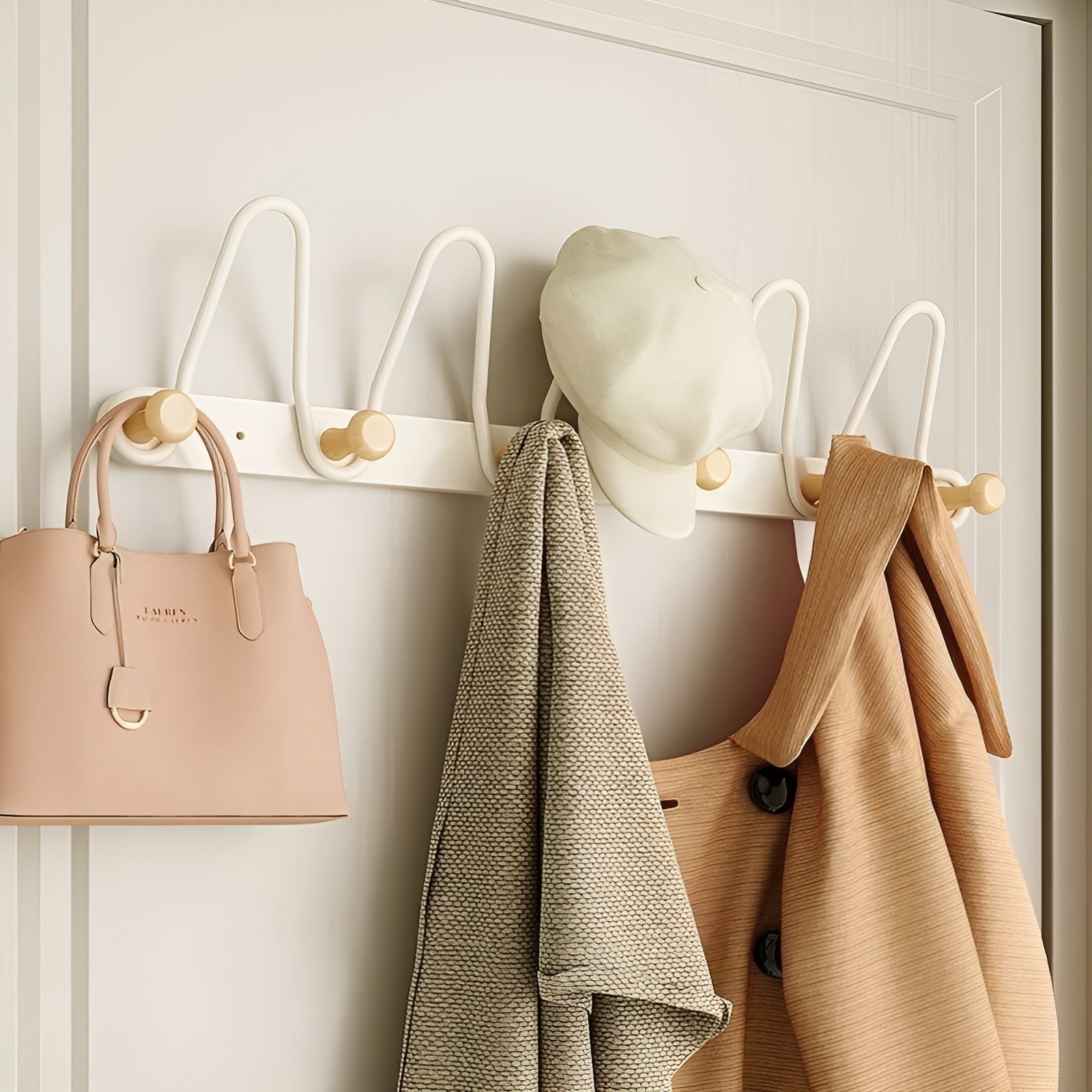 Hängande väggkrokar med dubbla rader - praktisk hängande förvaring för dörrar eller väggar