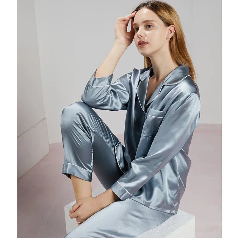 SilkDream Set – 100% Polyester Satin Pyjamas för lyxig sömn