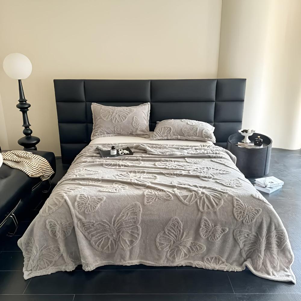 Mjuk fjärilsmönster flanellfilt