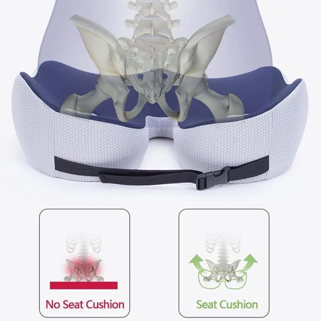 SITRELIEF – Justerbart sittkudde av minnesskum för svanskota- och ryggstöd