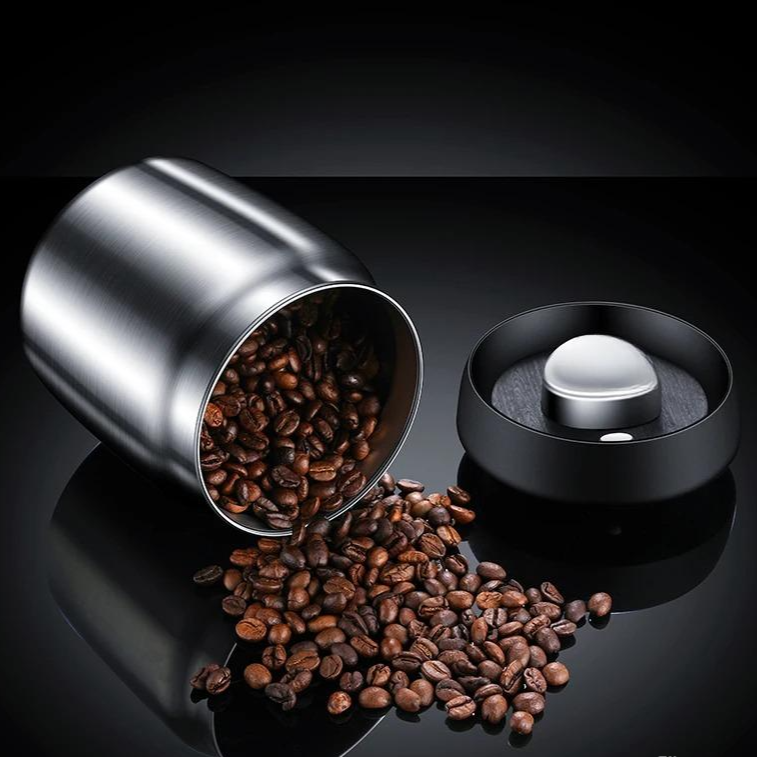 Royallure Vakuumförseglad Kaffe-böna Förvaringsbehållare 304 Rostfritt Stål Burk