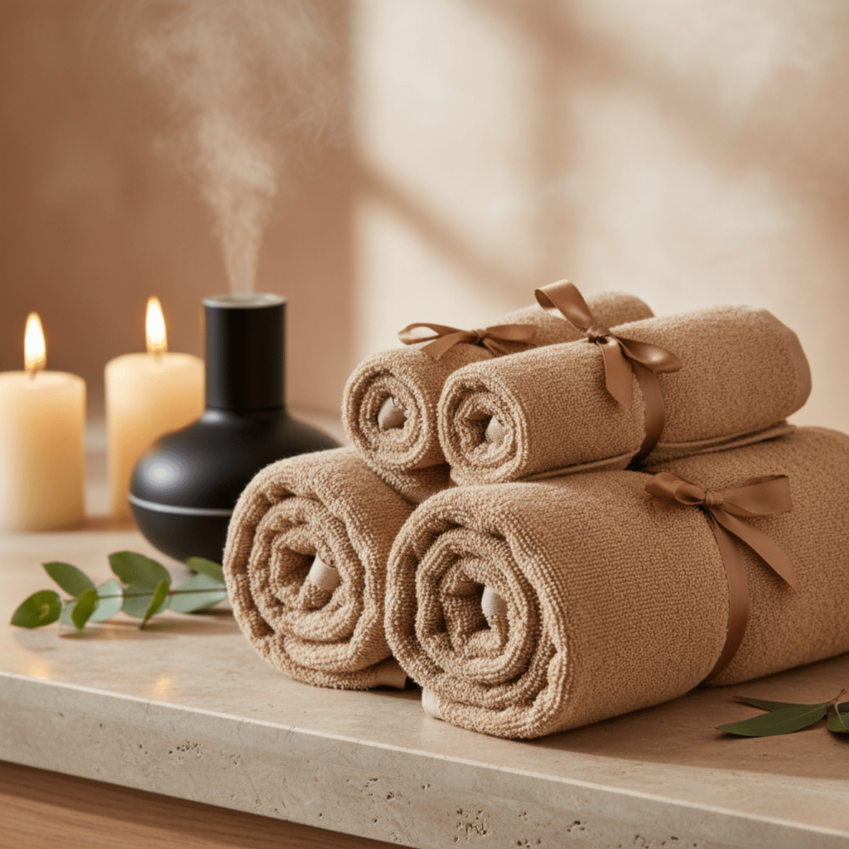 SOFTGLOW – 4-delat handduksset för badrums elegans