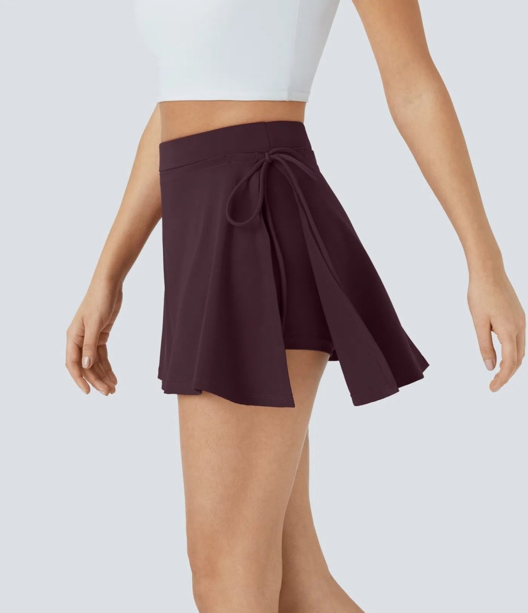 SoftlyZero CoolTouch Kjol - Andningsbar 2-i-1-Skort med integrerade shorts och knytbälte