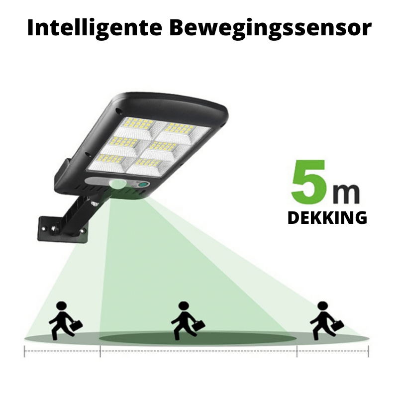 SolarBright Rörelse Sensor Trädgårdslampa - trådlös IP65 LED-Utebelysning med fjärrkontroll & 6000K Kallvit Belysning