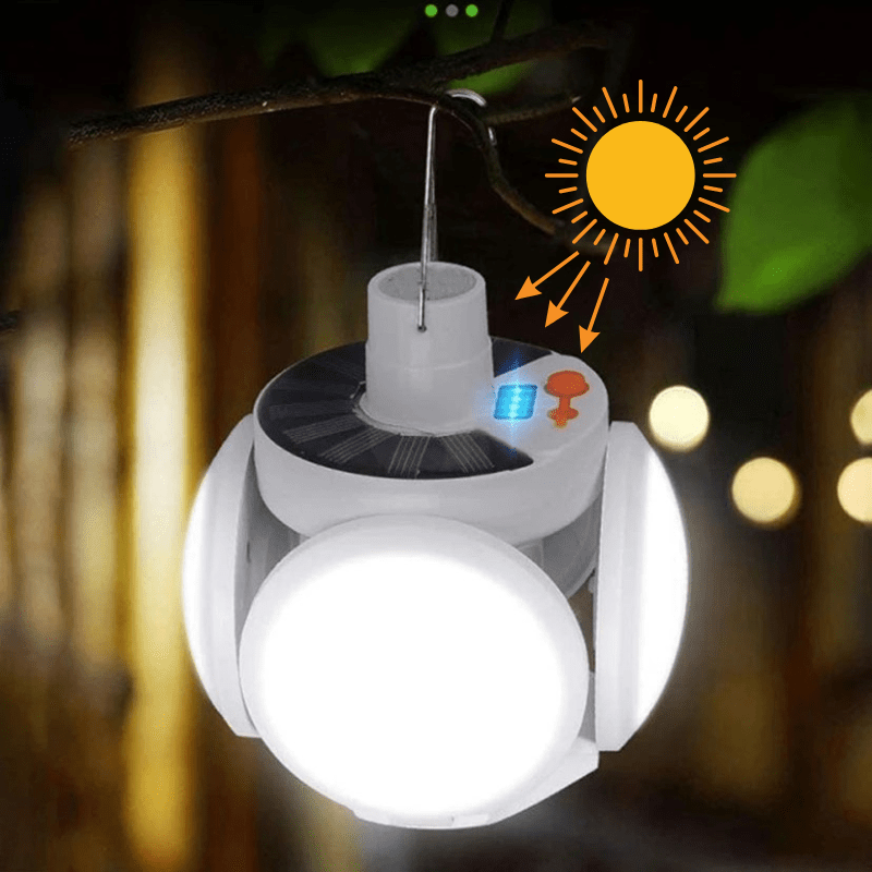 SolarGlow Cube – Bärbar solutomhuslampa med faltbar design och lång batteritid