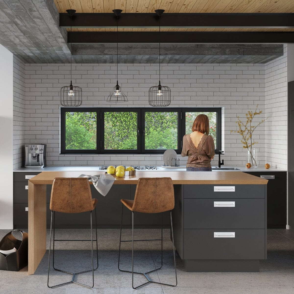 Anata Pendellampa - Svart Stål - E27 Max 15W - Modern Skandinavisk Design