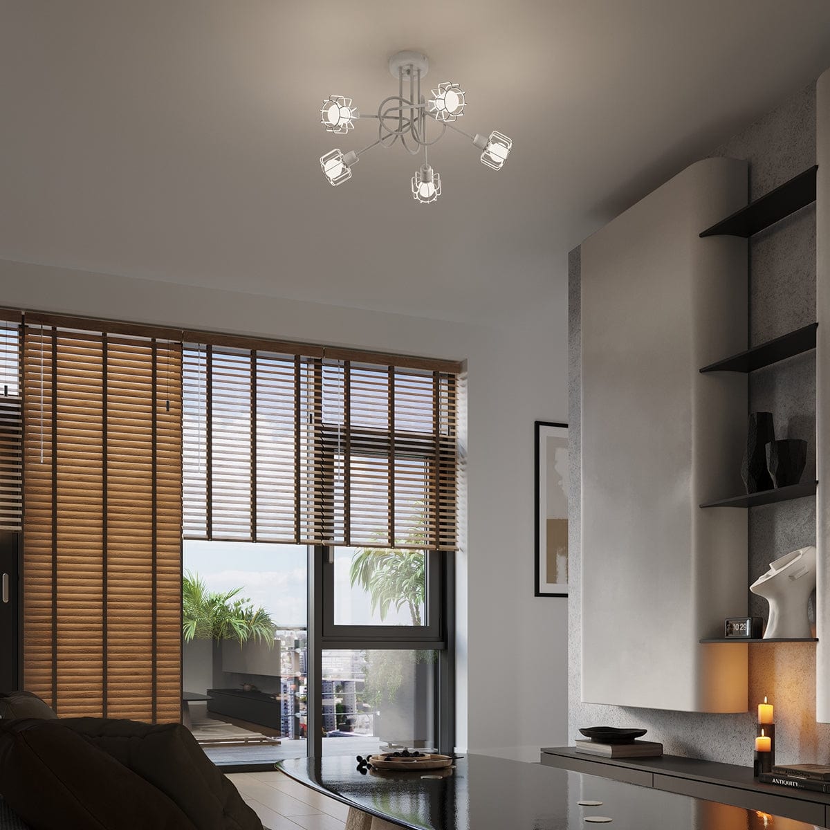 BELUCI 3 Vit Taklampa - Justerbar Loftstil Belysning - E27 Glödlampa Kompatibel - Minimalistisk Industriell Design