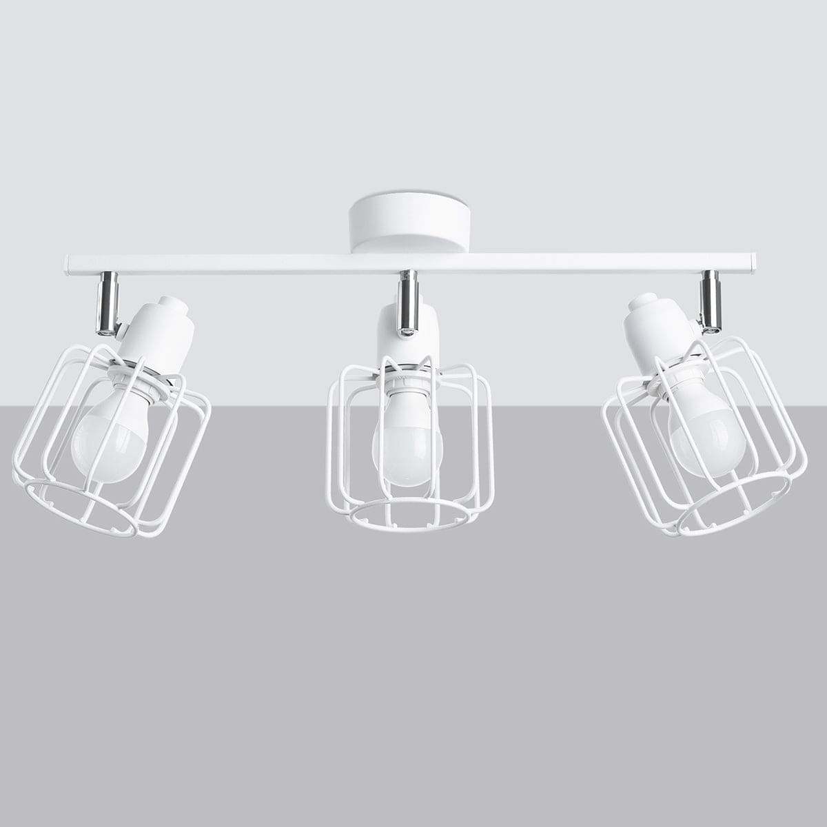 BELUCI 3 Vit Taklampa - Justerbar Loftstil Belysning - E27 Glödlampa Kompatibel - Minimalistisk Industriell Design