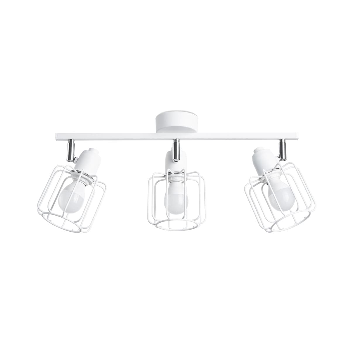 BELUCI 3 Vit Taklampa - Justerbar Loftstil Belysning - E27 Glödlampa Kompatibel - Minimalistisk Industriell Design