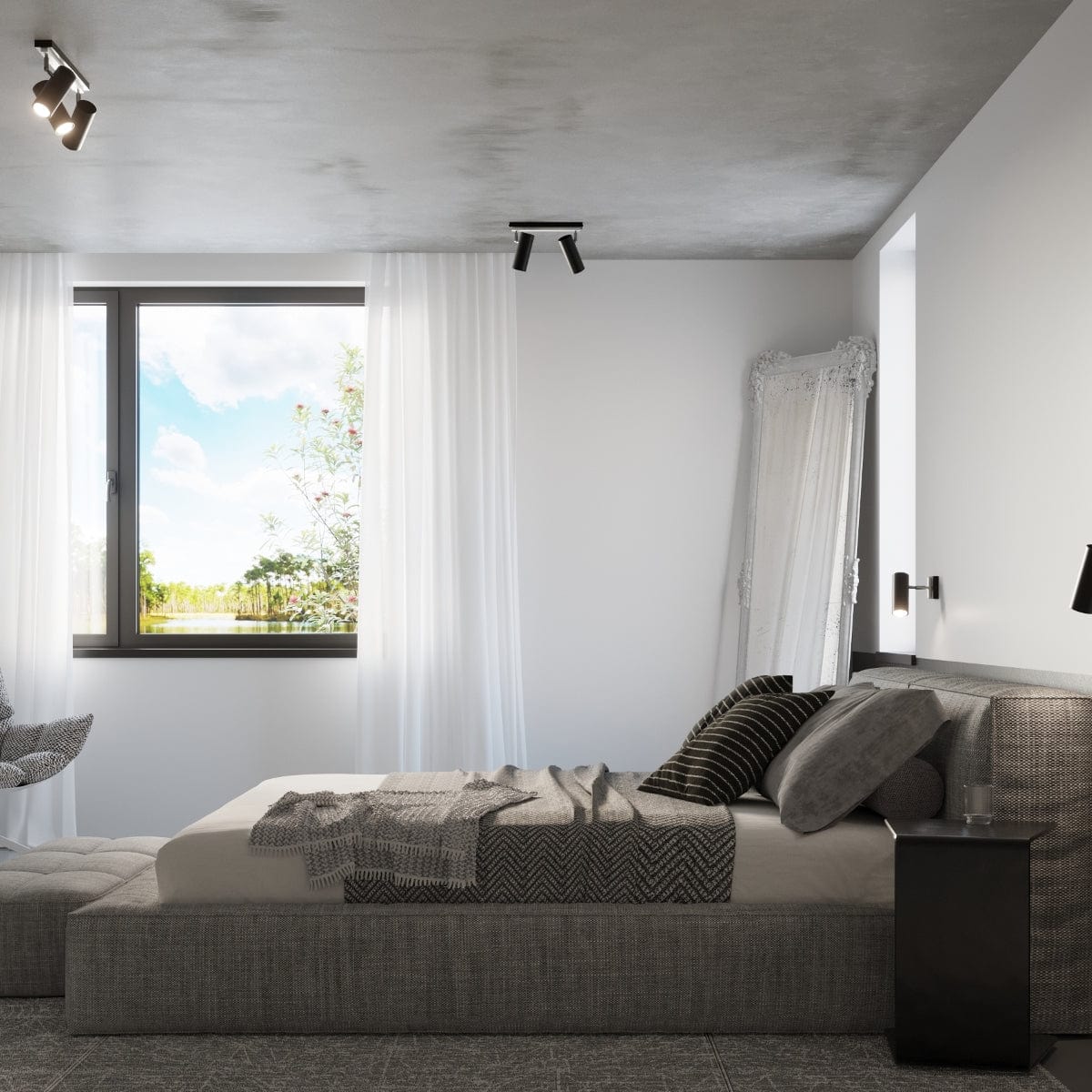 DIREZIONE Taklampa - 1-Ljuskälla Svart - Minimalistisk Modern Design - Justerbara Spotlight - GU10 Lampa Kompatibilitet - Perfekt för vilket rum som helst