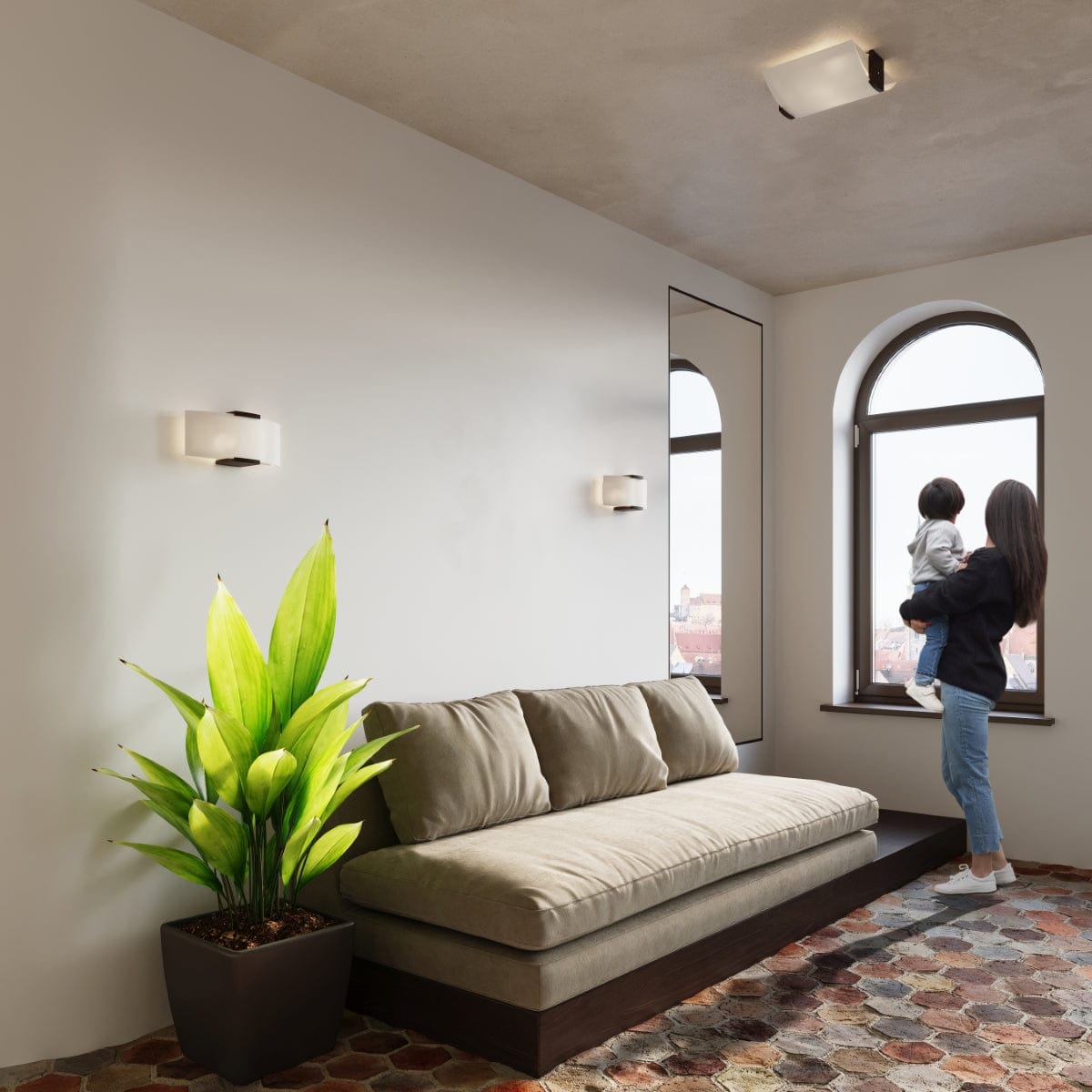 Emilio Vägghängd Lampa - Trä & Matt Glas - E14 Max 10W - Varm Atmosfärisk Belysning