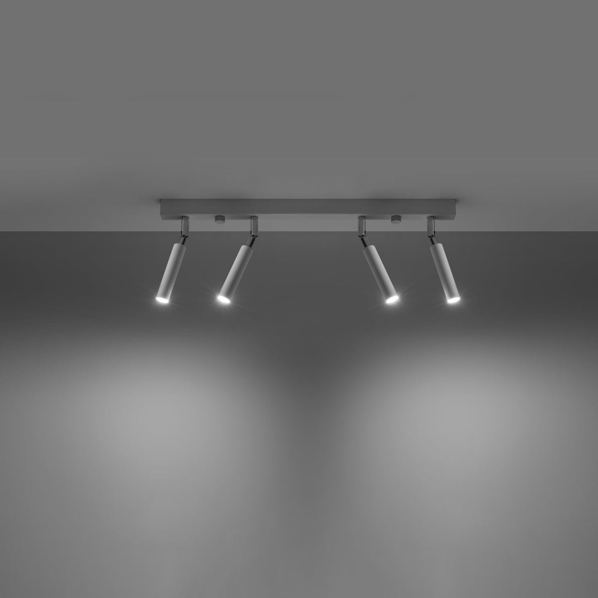 Eyetech Spottaklampa - 4-Ljus Vit - Justerbar Riktning - Minimalistisk Design - Pulverlackerad Stål - Utbytbara G9 Lampor - Loftstil Belysning