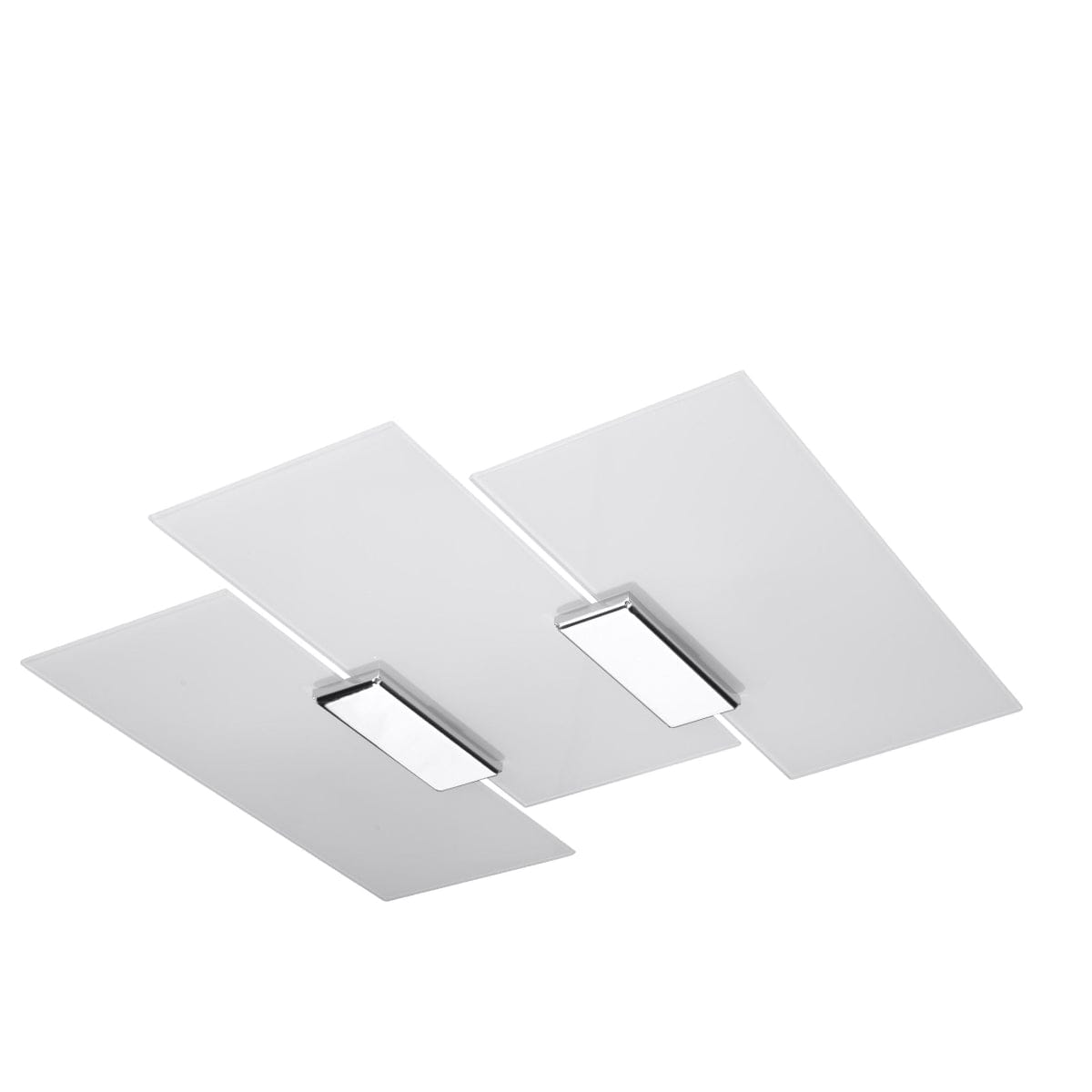 Fabiano Taklampa - Modern Krom & Vit - Stål & Glas - E27 Max 15W LED - Geometrisk Design
