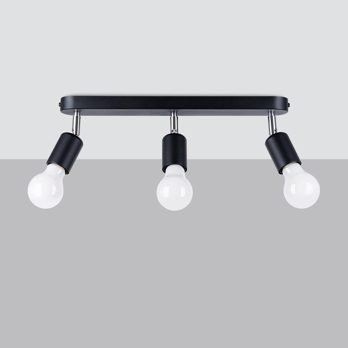 Fornes Taklampa 3 Svart - Modern Minimalistisk Design - Justerbara Ljusvinklar - Hållbar Metallram - Mångsidig Belysningslösning - Smart Glödlampa Kompatibel