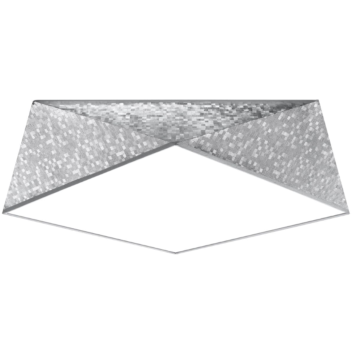 HEXA Silver Taklampa 45 cm - Modern Geometrisk Design - E27 Glödlampa Kompatibel - Stilig Belysning för Samtida Interiörer