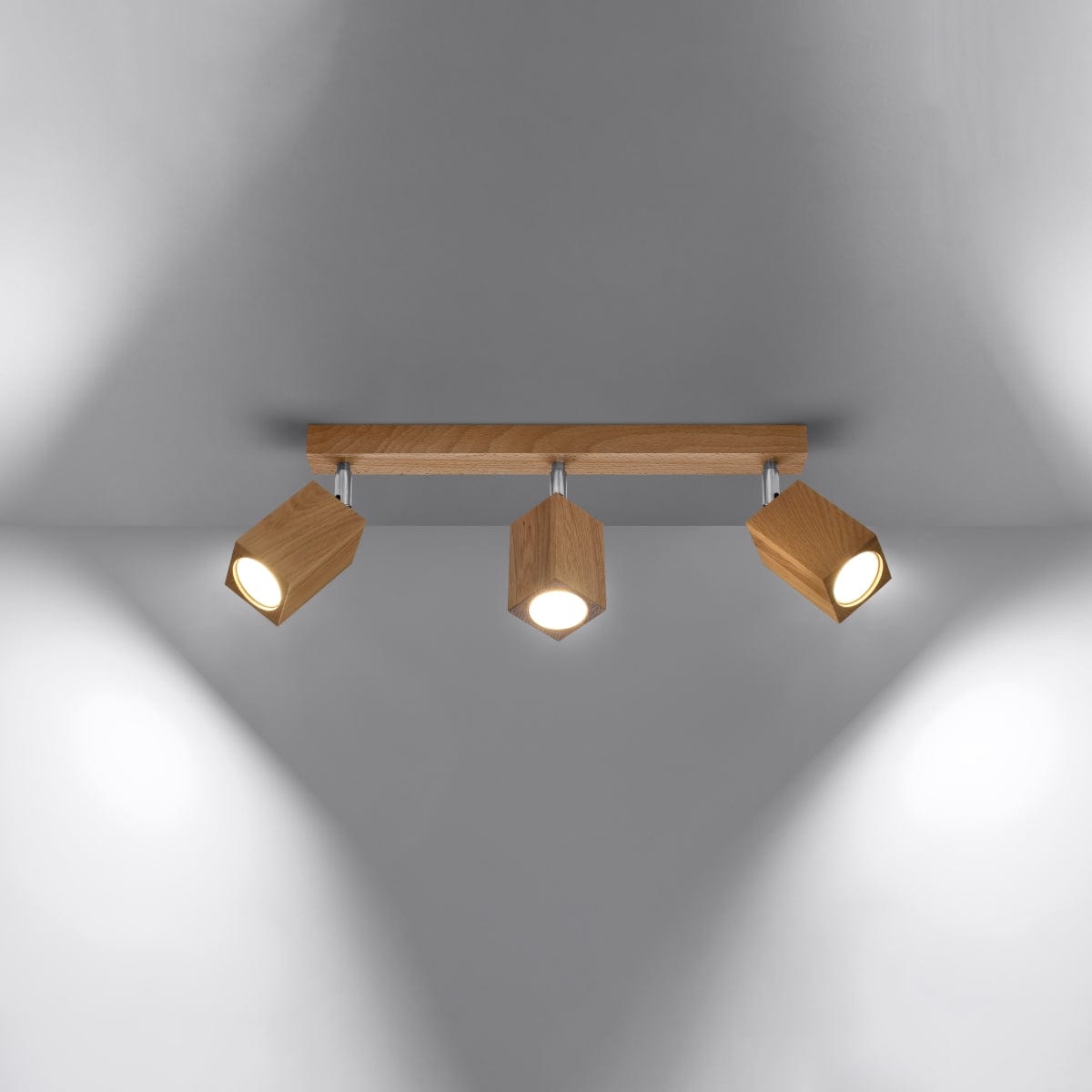 KEKE 3 Ek Taklampa - Modern Minimalistisk Belysning - Loft Stil Trädesign - Hållbara och Justerbara Lampa Alternativ