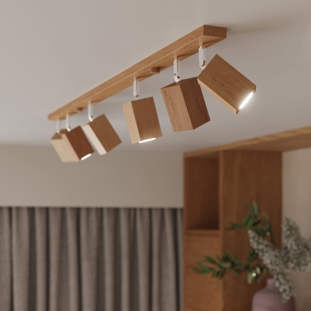 KEKE 3 Ek Taklampa - Modern Minimalistisk Belysning - Loft Stil Trädesign - Hållbara och Justerbara Lampa Alternativ