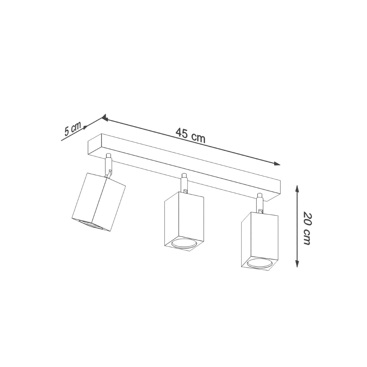 KEKE 3 Ek Taklampa - Modern Minimalistisk Belysning - Loft Stil Trädesign - Hållbara och Justerbara Lampa Alternativ