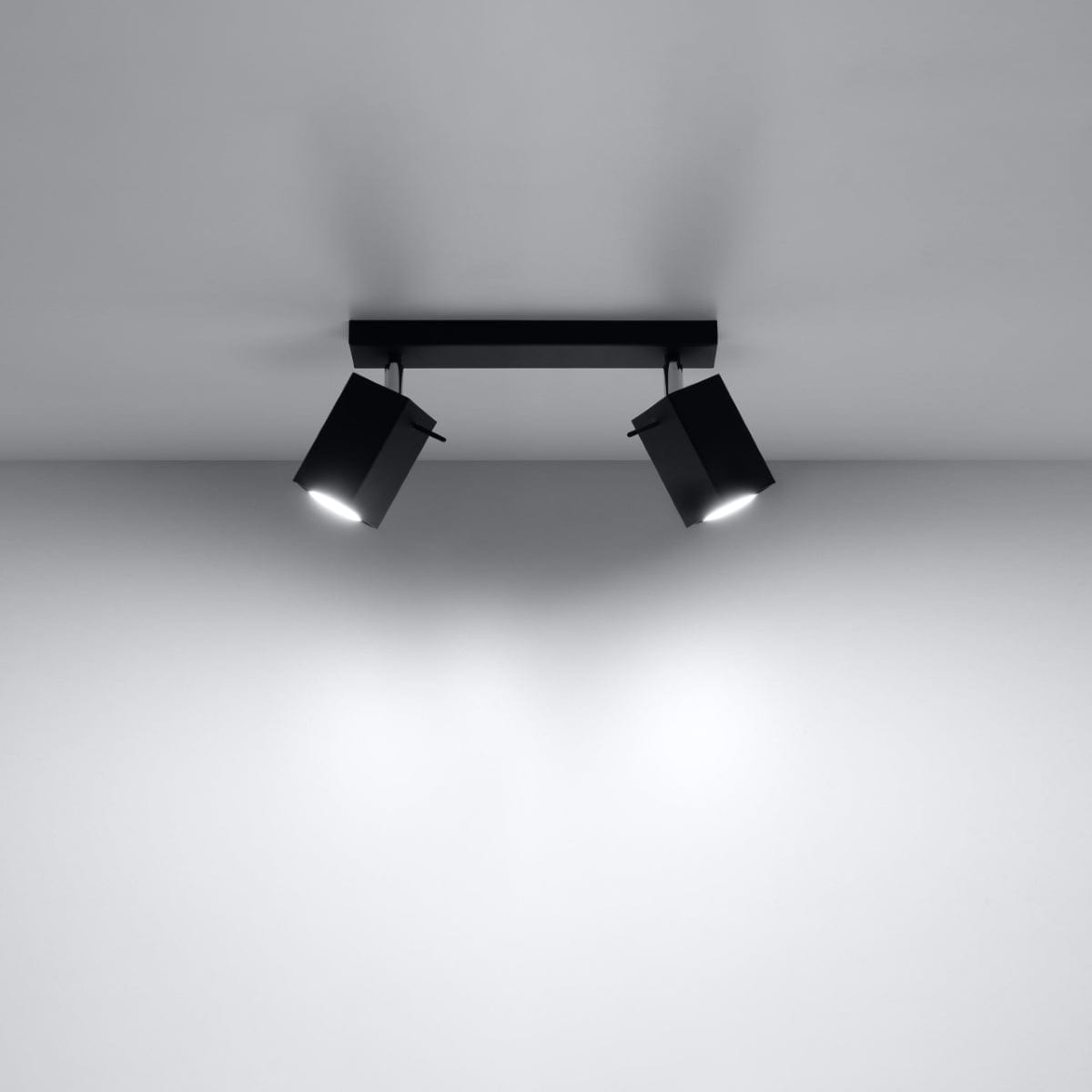 Merida Industrial Black Double Spotlight - Justerbar Stål Vägg- & Taklampa - 30x6x16 cm