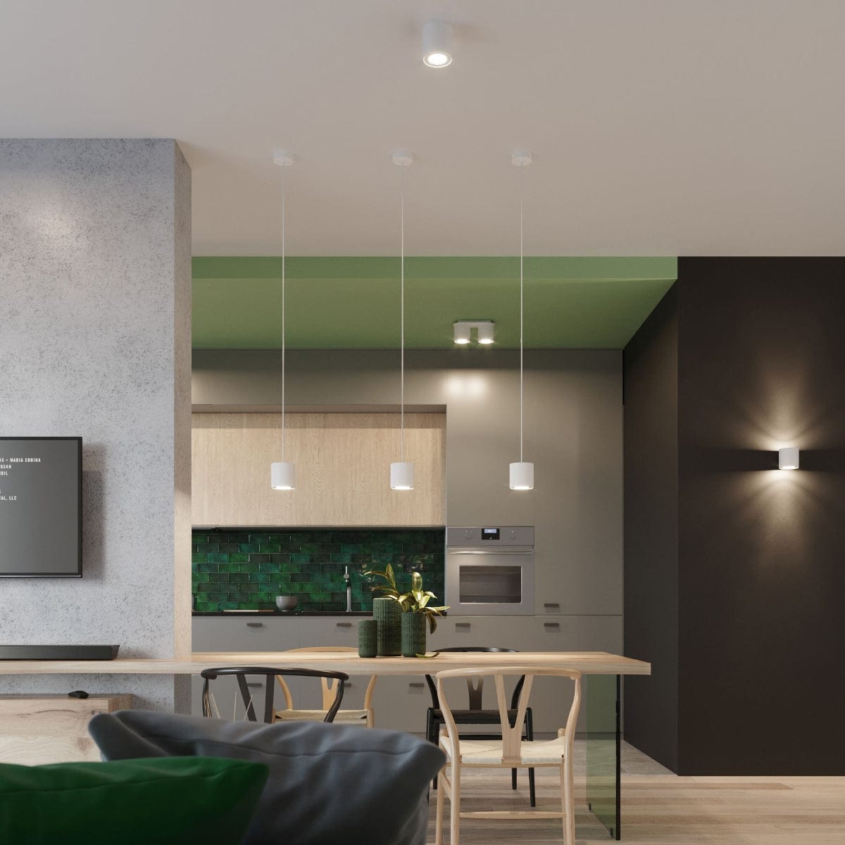 Orbis Vit Tak/ Vägglampa - Cylindrisk Skärm - Minimalistisk Design - Aluminium