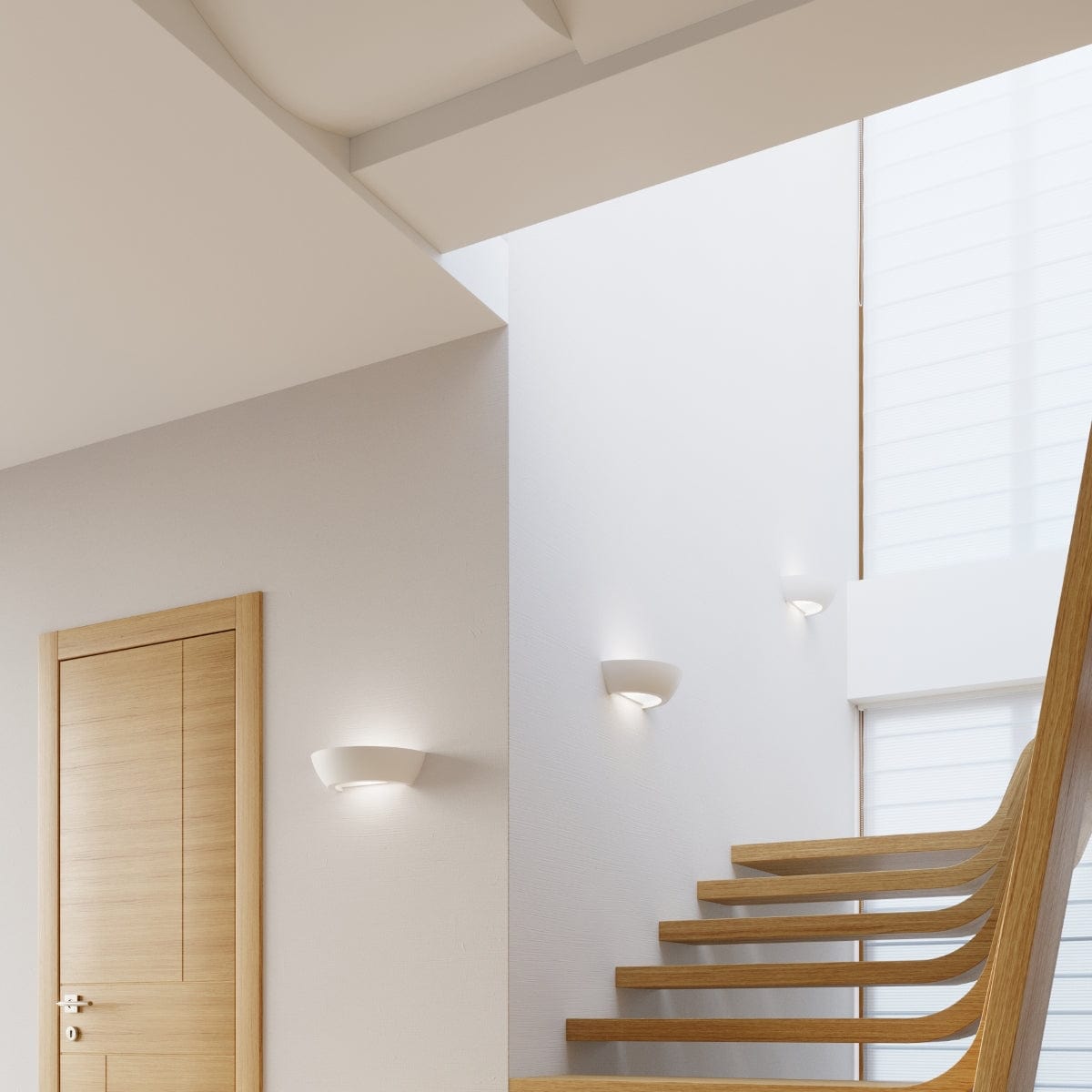 Oskar Vägglampa - Vit Keramik & Glas - E27 Max 15W - Modern Minimalistisk Design