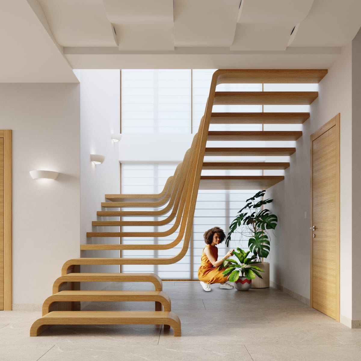 Oskar Vägglampa - Vit Keramik & Glas - E27 Max 15W - Modern Minimalistisk Design