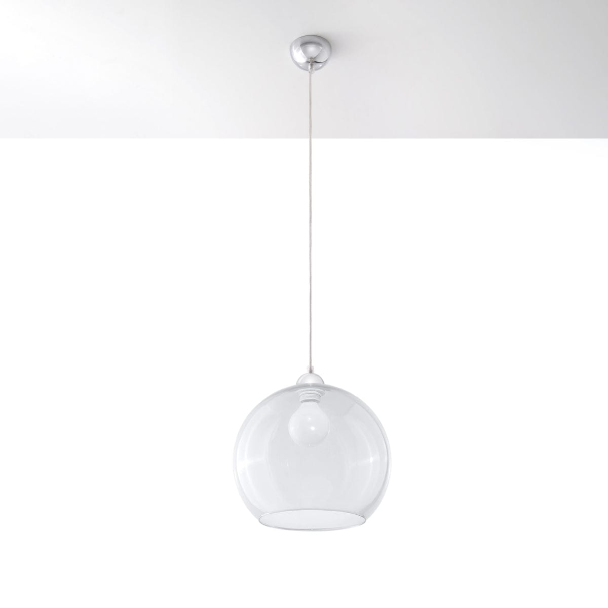 Pendellampa Boll - Transparent Glasbollampa - Elegant Hängande Ljus - 8 Färgval - Utbyttbar E27 Lampa - Jämn Ljusspridning - Lätt att Rengöra